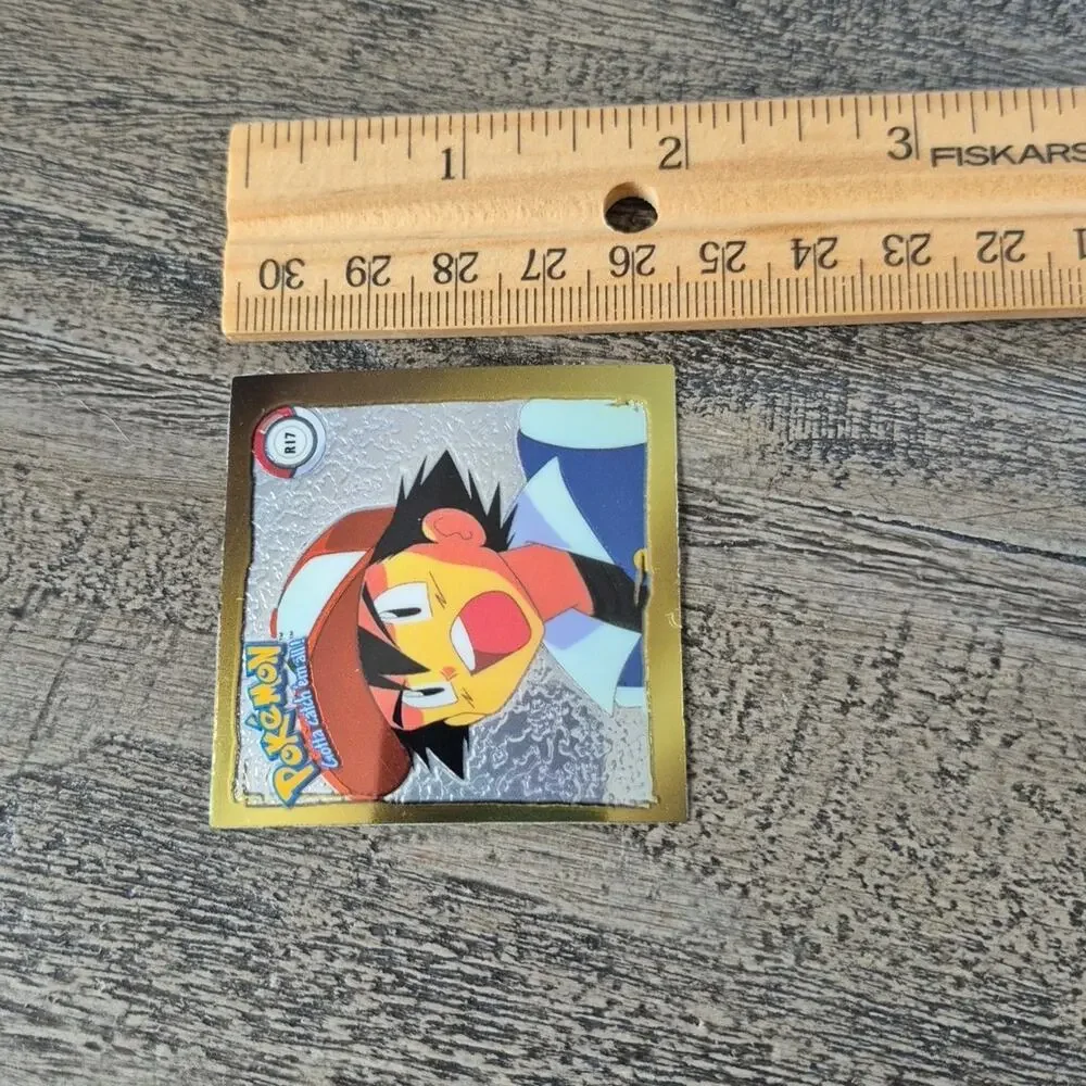 Vintage 1999 Artbox Pokemon Sticker Ash R17 Gold Series 1 Prism Holographic